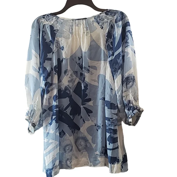 Banana Republic 100% Silk Abstract FloraPrint Tunic Top & Cami adjustable straps - Picture 4 of 13